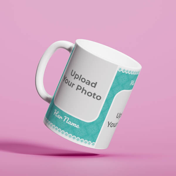 Custom Best Wishes For Engagement With Couple Pic Upload Design On Mug