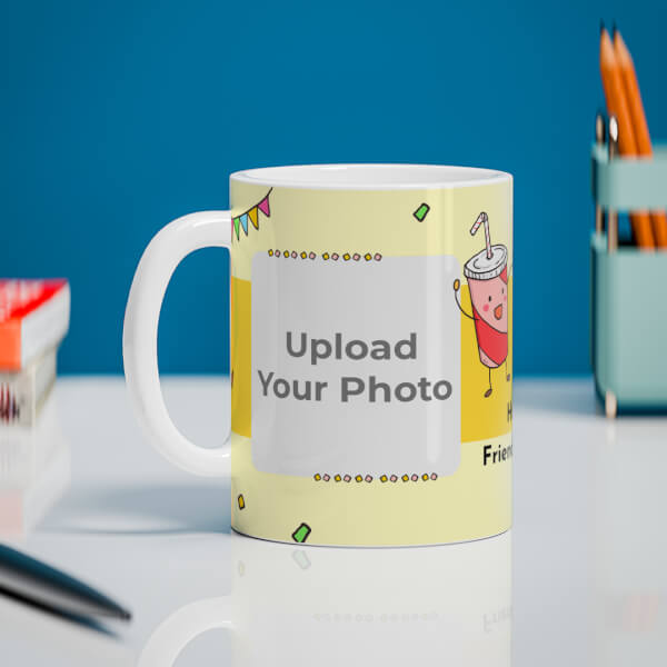 Custom Happy Friendship Day Coke And Burger Design On Mug