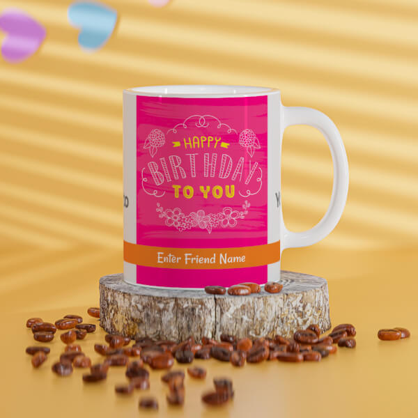 Custom Happy Birthday To You With 2 Pic Upload Design On Mug
