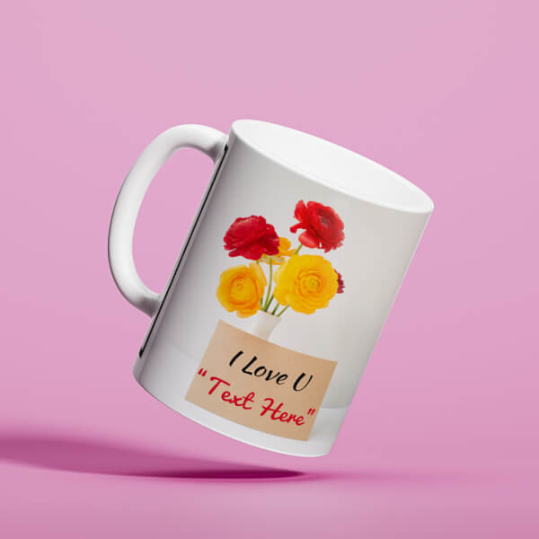 Custom I Love You With Beautiful Roses Design On Mug