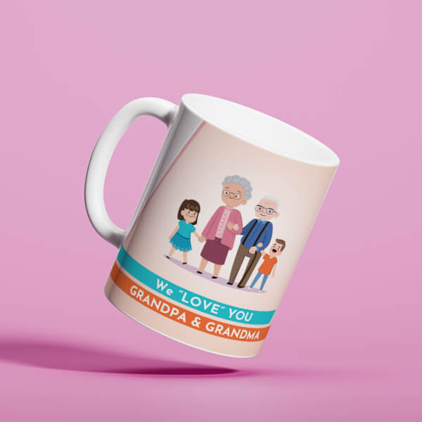 Custom Grand Parents With Grand Children?s Design On Mug