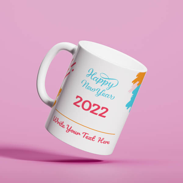 Custom Happy New Year color splash Design On Mug
