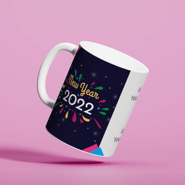 Custom Happy New Year Colorful baloons Design On Mug