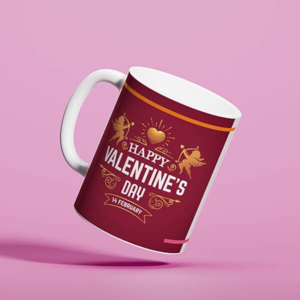 Custom Happy Valentines Day Design On Mug