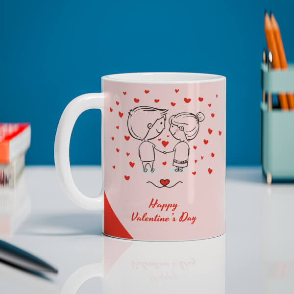 Custom Happy Valentines Day Design On Mug