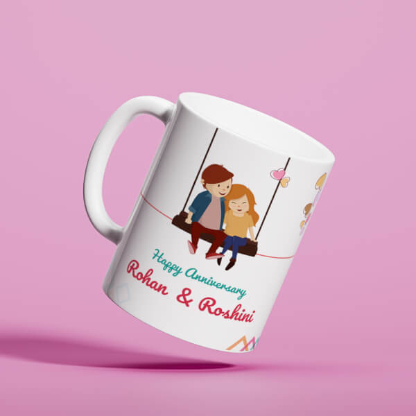 Custom Happy Anniversary Design On Mug
