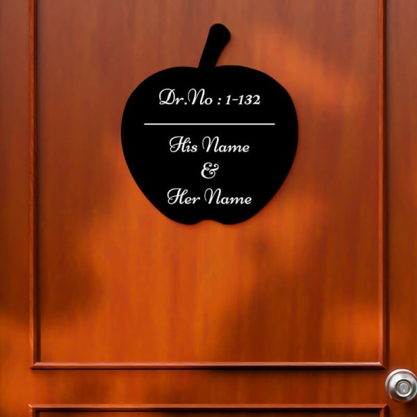 Custom Apple Design Black Color Nameplate