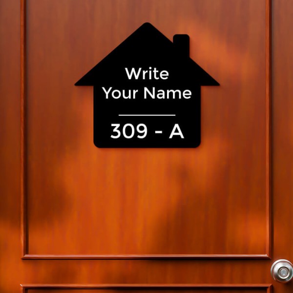 Custom Sweet Home Design Black Color Nameplate