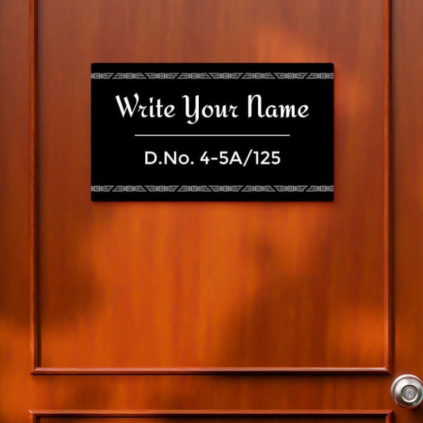 Custom Classic Rectangular Design Black Color Nameplate