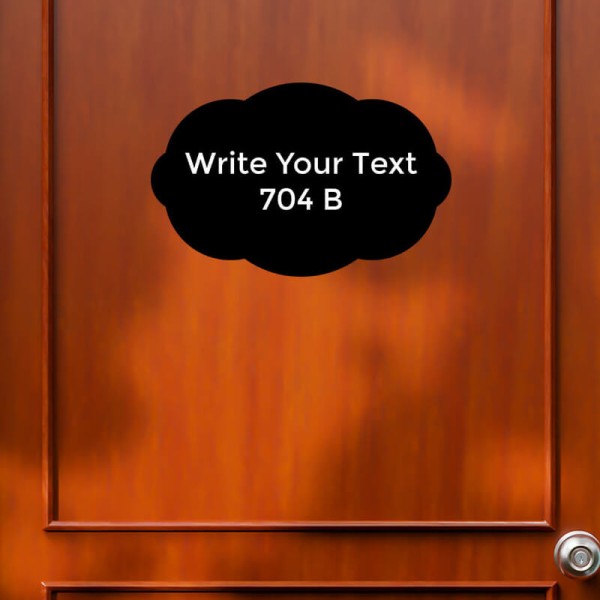 Custom Cloud Design Black Color Nameplate