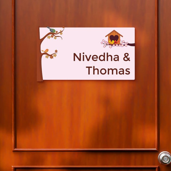 Custom Simple & Sweet Home Design Glossy Nameplate