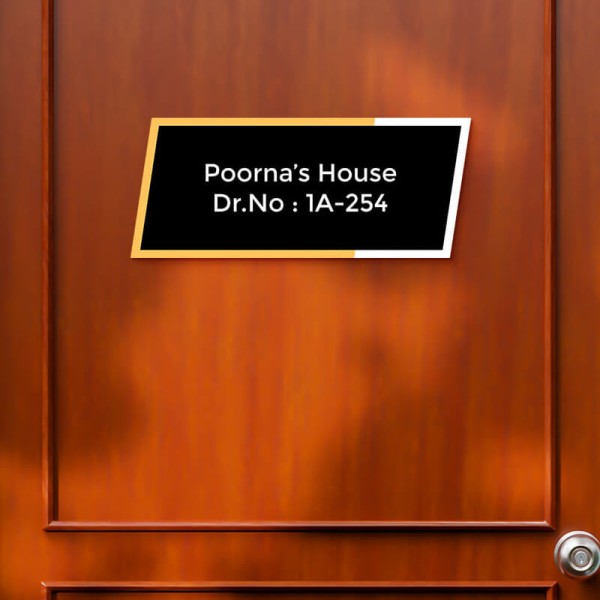 Custom Dual Colored Border Design Glossy Nameplate
