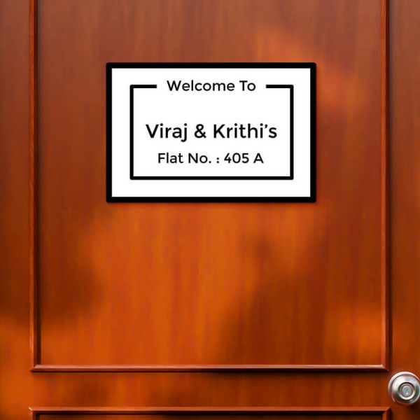 Custom Dual Bordered Transparent Design Glossy Nameplate