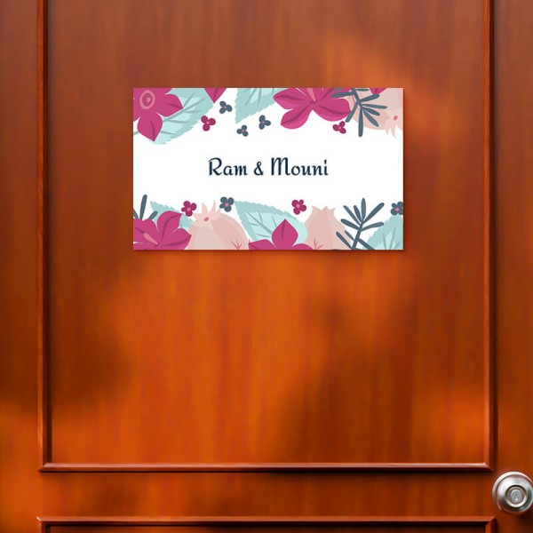 Custom Classic Floral Design Glossy Nameplate