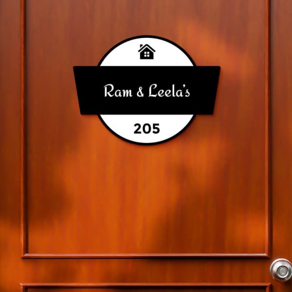 Custom Sweet Home Badge Design Glossy Nameplate