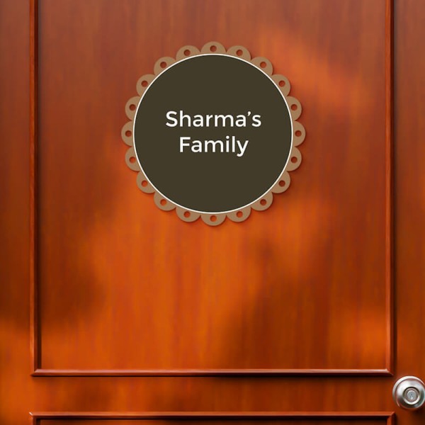 Custom Simple Sun Shape Design Glossy Nameplate