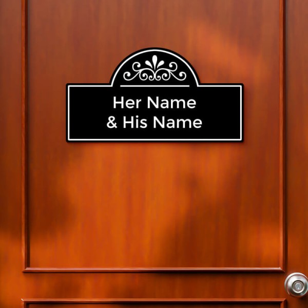 Custom Semi Circle Rectangular Design Glossy Nameplate