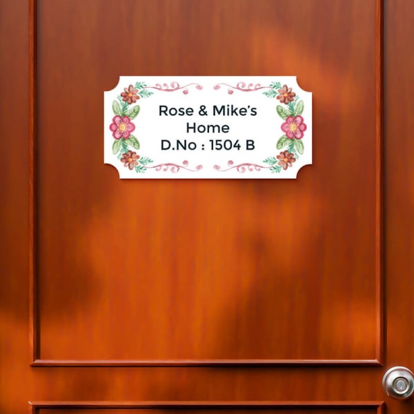 Custom Inner Curved Corners Rectangular Deisgn Glossy Nameplate