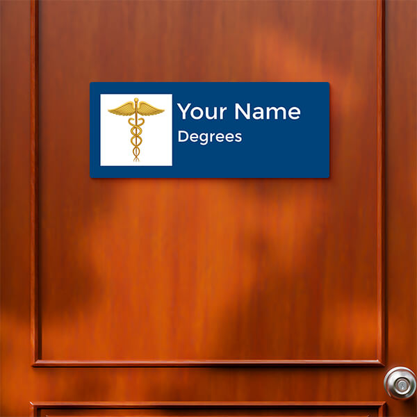 Custom The Twin Serpent, Winged Staff - The Staff of Asclepius Design Glossy Nameplate