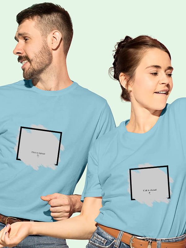 Custom Your Photo Print On Personalized Couple Tees
