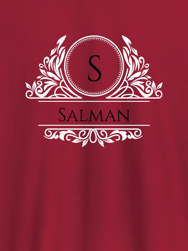 Custom Shield Design with Text and Initial On Customized Men Tees