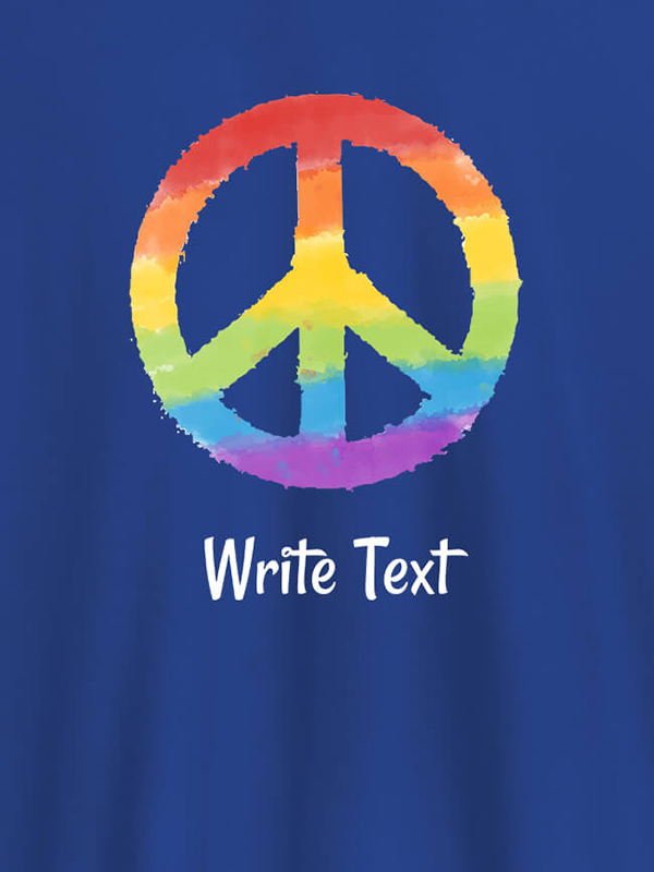 Custom Peace with Text On Customized Men Tees