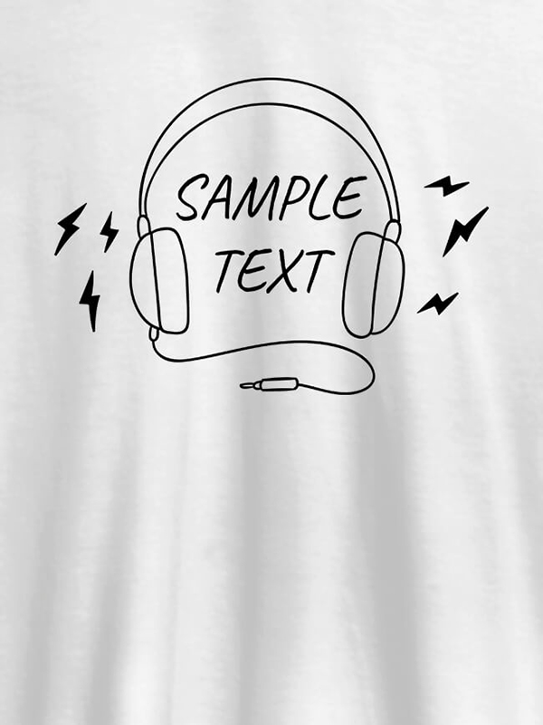 Custom Personalised Fashion Mens Tshirt With Headphones
