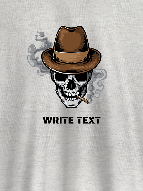 Custom Skull Smoking Theme with Your Text On Personalized Tees