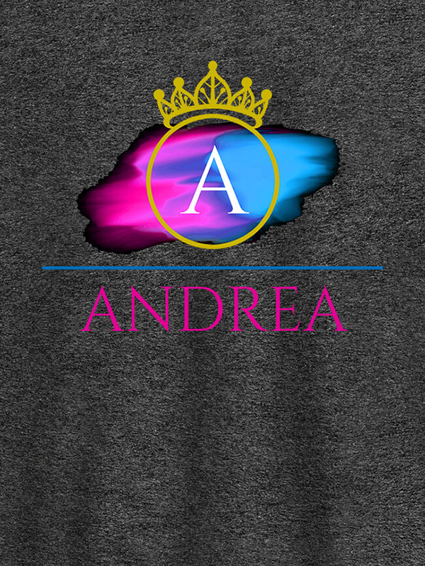 Custom Personalised Womens T Shirt Initial On Crown