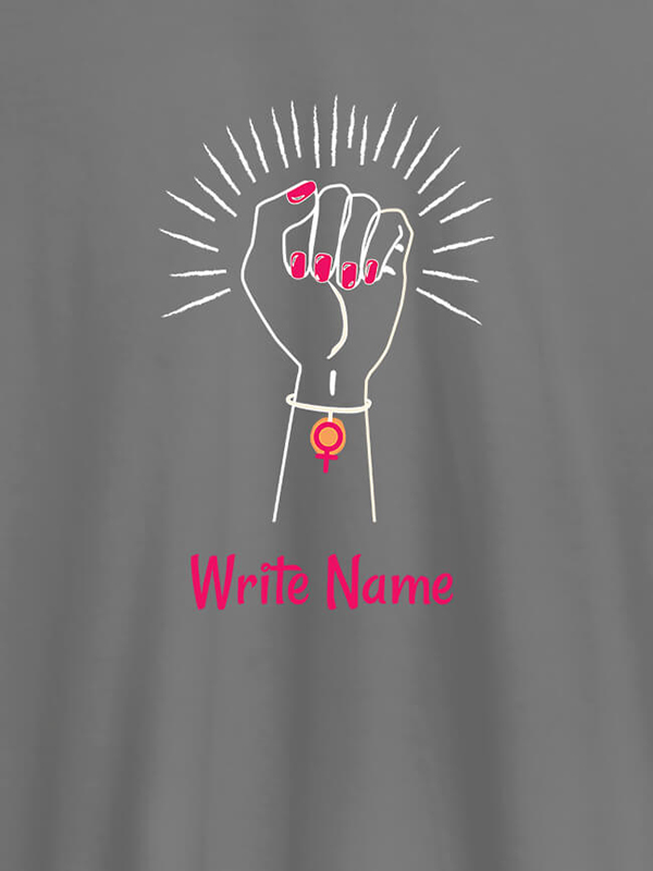 Custom Women Power with Your Name On Personalized Women Tshirt