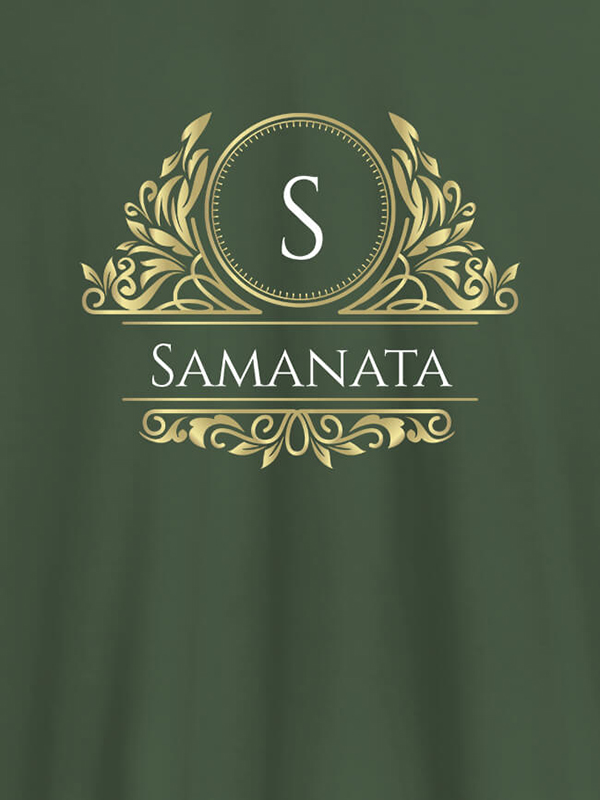 Custom Shield Design with Text and Initial On Customized Tshirt for Women