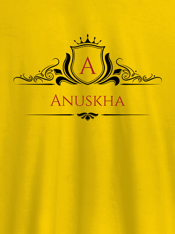 Custom Shield Design with Initial and Text On Customized Womens T-Shirt