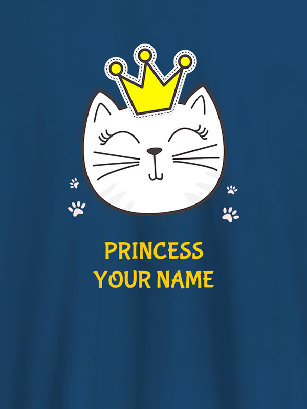 Custom Princess Cat Personalised Womens T Shirt With Name