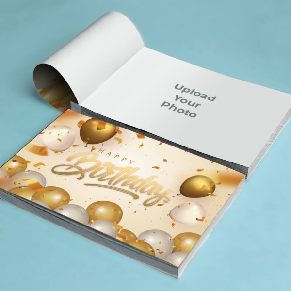 Custom Golden Baloons Happy Birthday Cover Design Picturebook