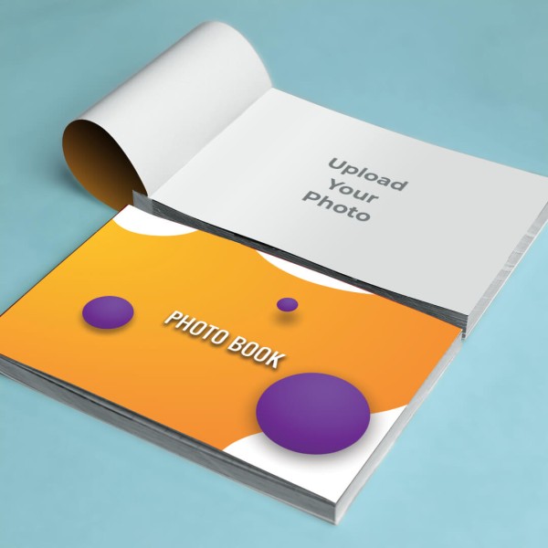 Custom Snapbook with Orange and blue design cover