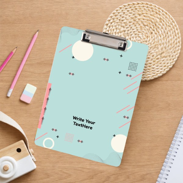 Custom Soft Teal Minimalist Abstract Geometric Acrylic Writing Pad