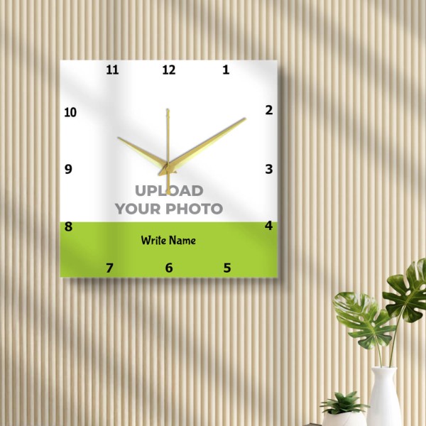 Custom Simple Square Shaped Photo Wall Clock