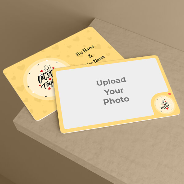 Custom Couple Yellow Background Design Wallet Card