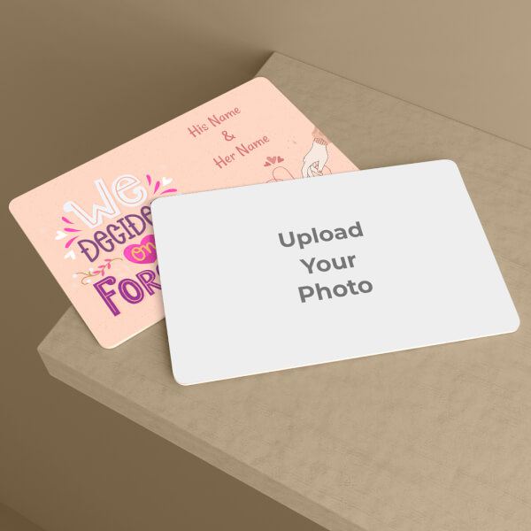Custom Couple Brown Background Design Wallet Card