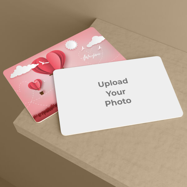 Custom Couple Hot Air Baloon Design Wallet Card