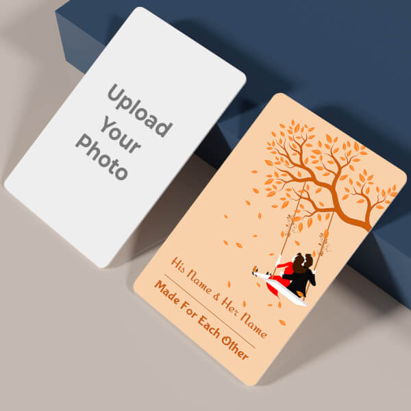 Custom Couple On A Swing Design Wallet Card