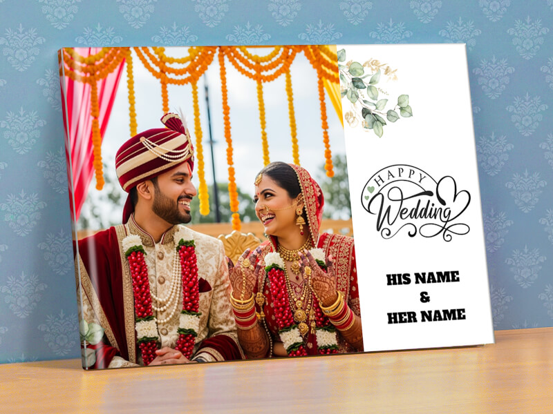 Explore Happy Wedding With His and Her Custom Names Photobook