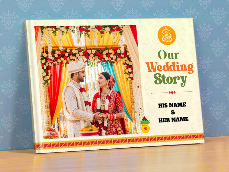 Explore Our Wedding Story With Custom Names Photobook