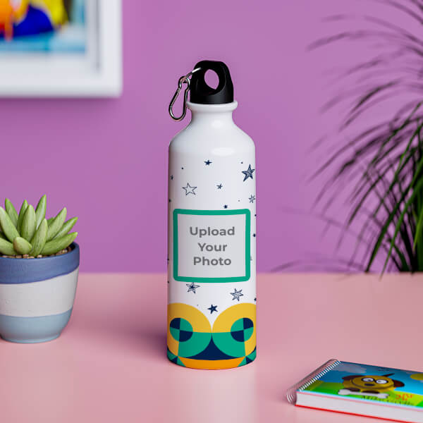 Custom Stars design with three picture upload sipper bottle-Printshoppy Sipper Bottles