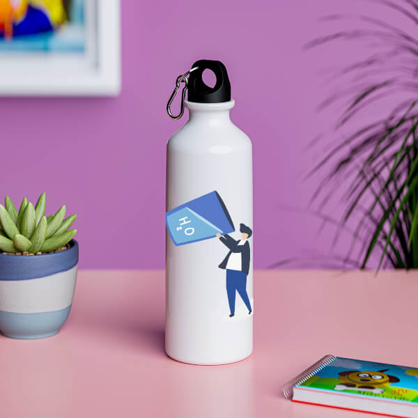 Custom Name with drink more water design on sipper-Printshoppy Sipper Bottles