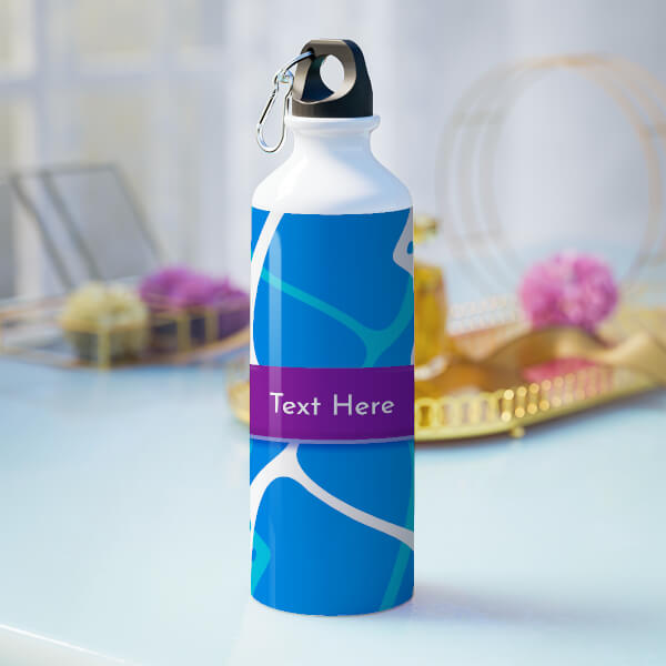 Custom Blue and white bubble design custom text sipper bottle-Printshoppy Sipper Bottles