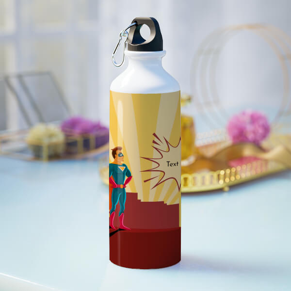 Custom Superhero sipper bottle with custom text design-Printshoppy Sipper Bottles