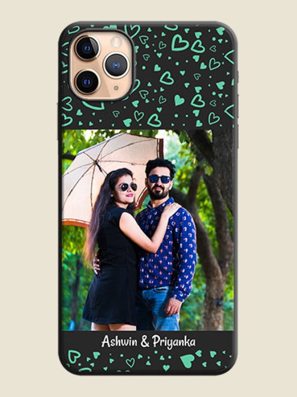 Custom Sea Green Indefinite Love Pattern - Photo on Space Black Soft Matte Mobile Cover - iPhone 11 Pro Max