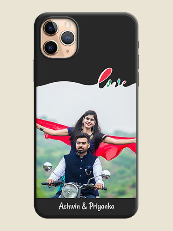 Custom Fall in Love Pattern with Picture - Photo on Space Black Soft Matte Mobile Case - iPhone 11 Pro Max