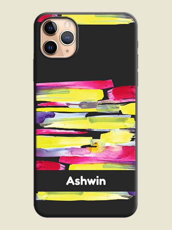 Custom Brush Coloured on Space Black Personalized Soft Matte Phone Covers - iPhone 11 Pro Max